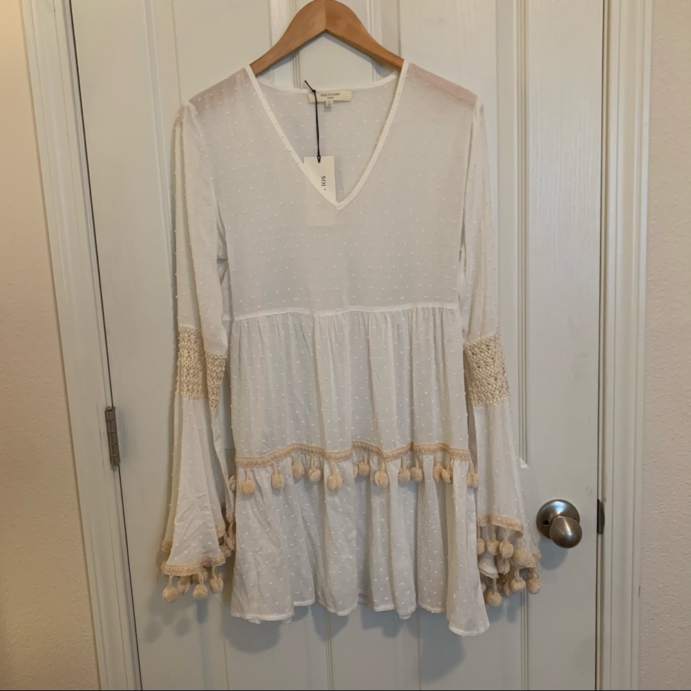 Solitaire Swim Coverup Dress White
